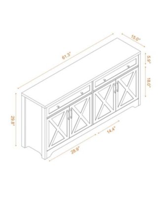 CASAINC 61" White Freestanding Base Kitchen Cabinet