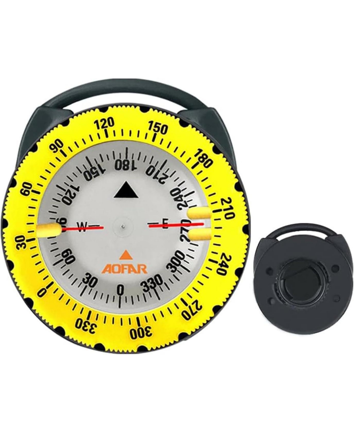 Dive Compass Af-Q60C Waterproof, Durable, Compact. Compass with Hose clamp Design for Sailing, Diving - Yellow
