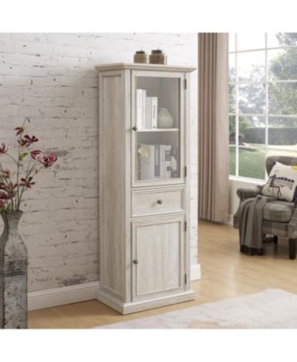 CASAINC Wood Freestanding Kitchen Cabinet with Glass Door and Shelves Tall Storage Cabinet