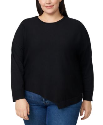 Plus Size Asymmetric-Hem Tunic Sweater
