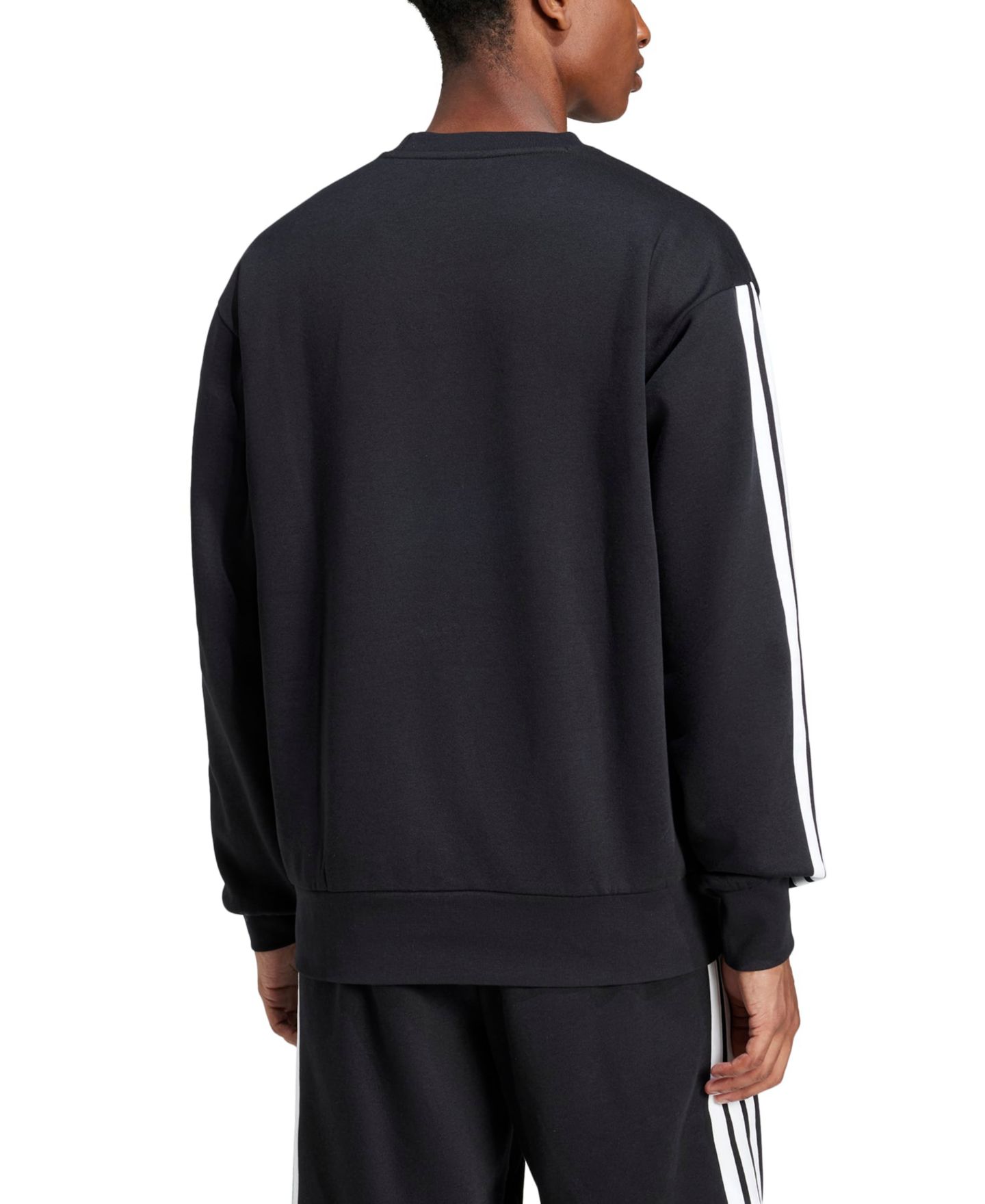 Мужская толстовка adidas Essentials 3-Stripes Fleece, цвет: Чёрный / Белый — фото 2