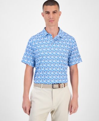 PGA TOUR - Men's All-Over Geometric Polo Shirt
