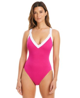 Bleu by Rod Beattie - Women's I'm With The Band Plunge-Neck One-Piece Swimsuit
