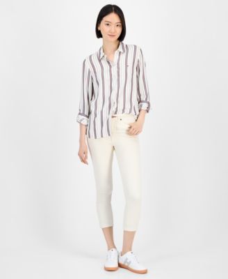 Women's Striped Roll-Tab Shirt
