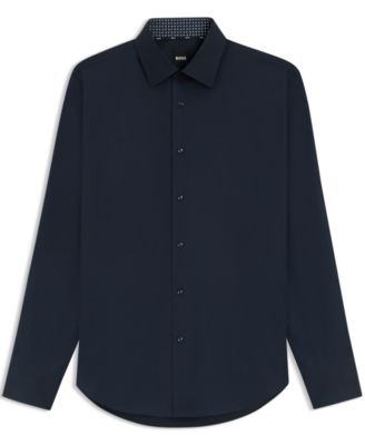 Men's Stretch-Cotton Poplin Regular-Fit Dress Shirt