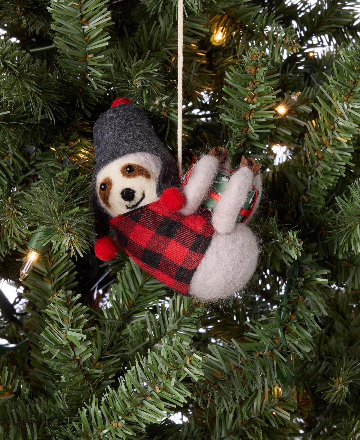 Holiday Lane Tiny Tidings Wool Sloth Ornament, Macy's Exclusive In Multi