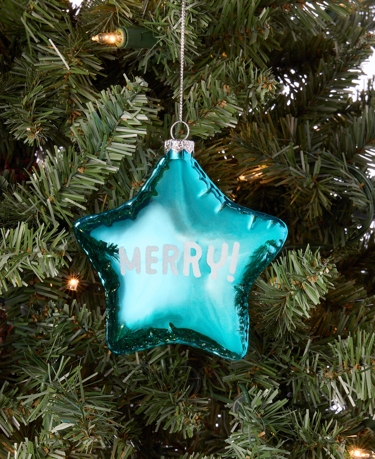 Holiday Lane Merry Magic Blue Puffy Star Ornament, Macy's Exclusive In Blue