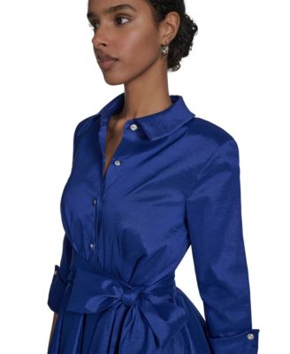 Petite Belted Taffeta Shirtdress