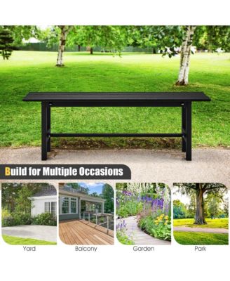 Outdoor HDPE Bench w/ Metal Frame 47'' x 14'' x 16'' for Yard Garden