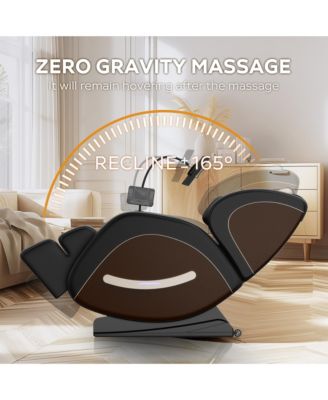 Single Piece Faux Leather Zero Gravity Full Body Air Pressure 6 Massage Rollers Recliner  Massage Chair