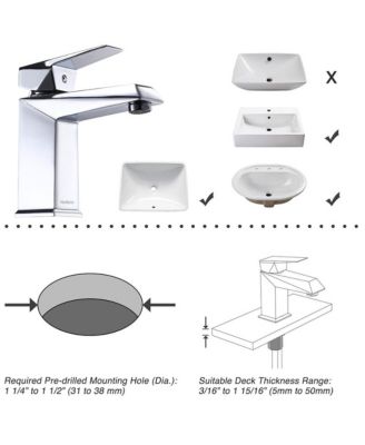 18 1/8" x 12 3/16" x 4 5/16" Wall Mount Ceramic Sink with Modern Bathroom Single Handle Faucet Chrome Combo