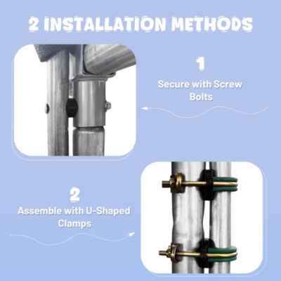 Universal Trampoline Replacement Enclosure Poles Accessories with Clamp and Hardware 2 Packs Fits Straight Pole Trampoline