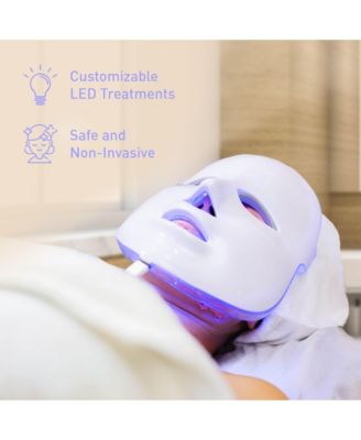 7-in-1 LED Light Therapy Face Mask & Facial Steamer Hot Mist Moisturizing Spa Bundle