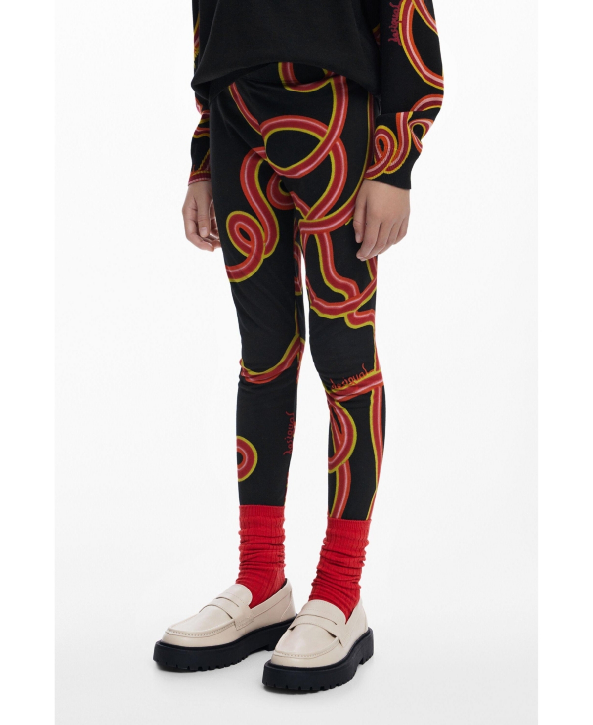 Desigual Girls Girls's Serpentine Leggings In Black