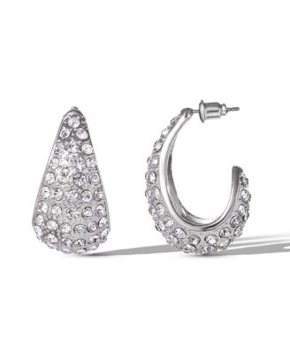 Pave Teardrop Clip-On Earrings