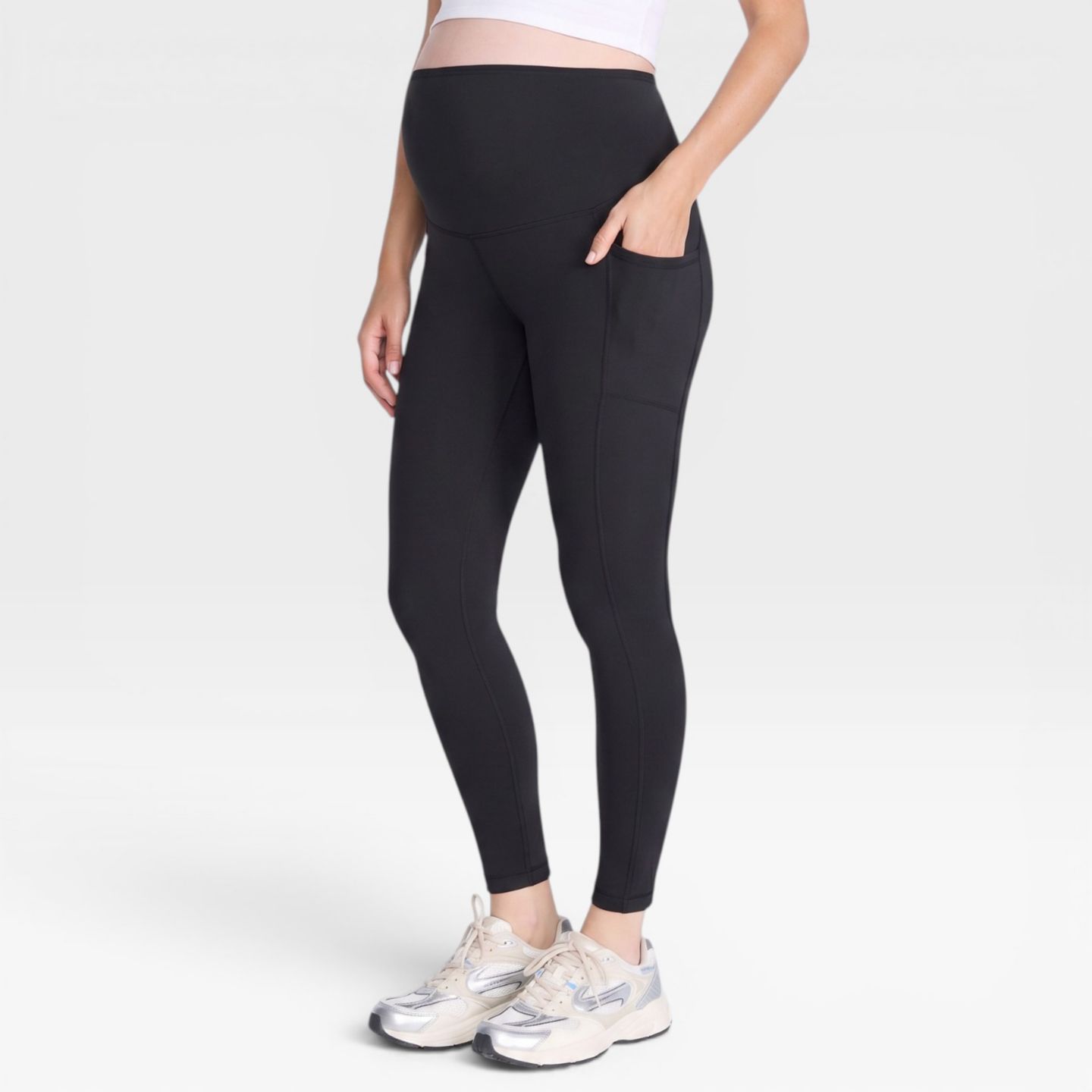 Женские спортивные леггинсы для беременных Motherhood Maternity с карманом, 2 шт, цвет: Чёрный — фото 2