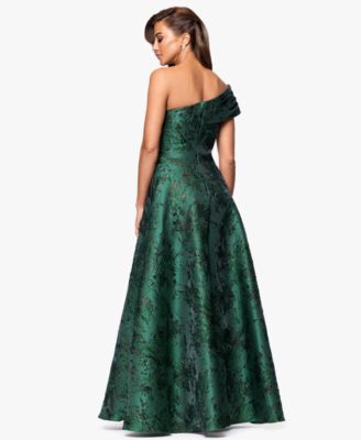 Petite One-Shoulder Jacquard Ball Gown