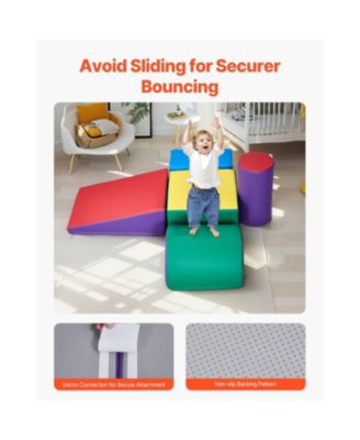 Kids 5 Piece Foam Climbing Blocks Set Preschoolers Indoor Play Gym