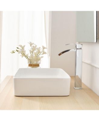 Waterfall Single Hole Single Handle Bathroom Vessel Sink Faucet With Pop Up Drain Without Overflow In Matte Black & Gold