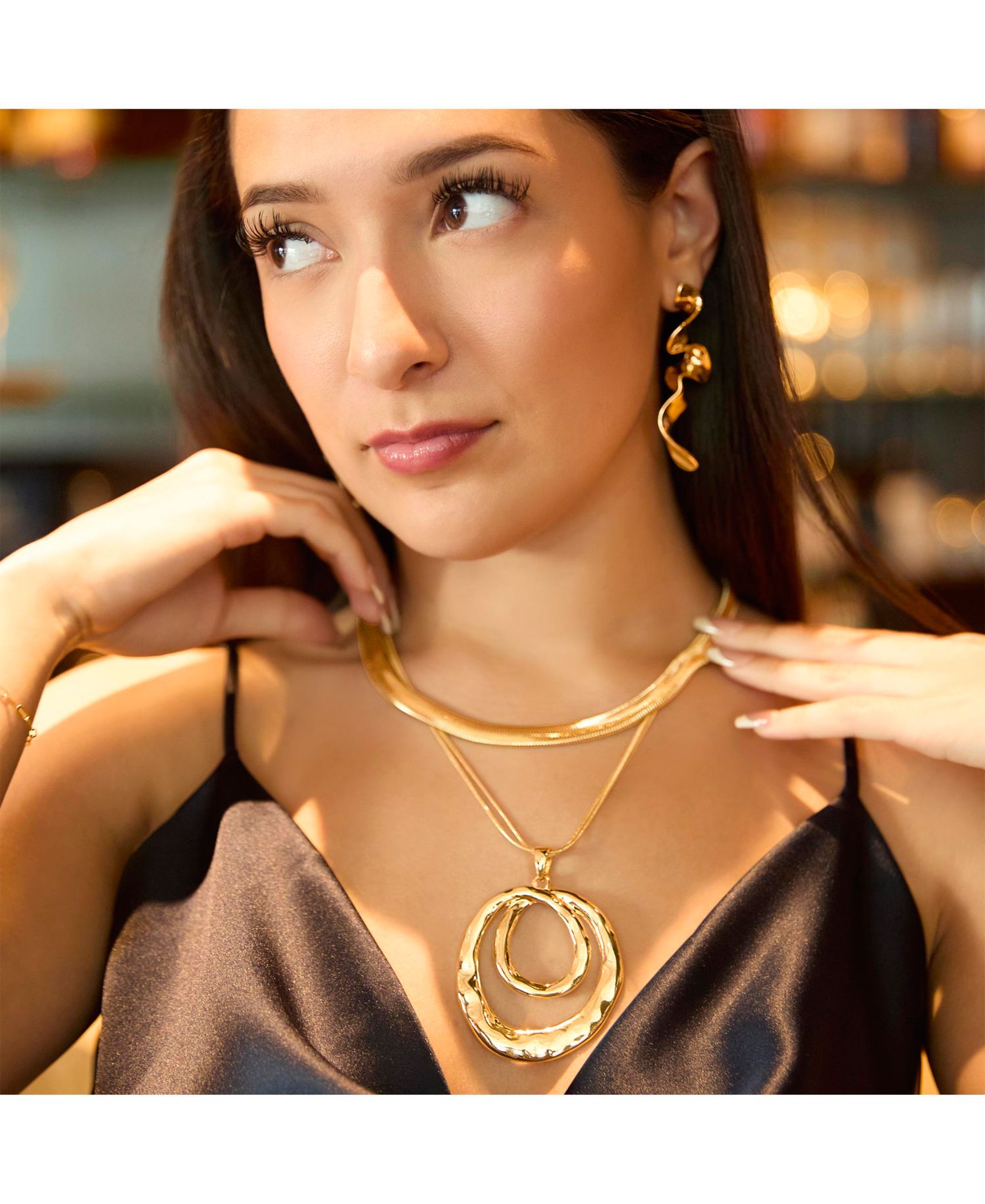 Wavy Statement Drop Earrings