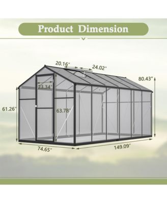 Thick Polycarbonate Greenhouse with Double Flush Door