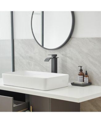 Waterfall Single Hole Single Handle Tall Bathroom Vessel Sink Faucet With Supply Hose in Polished Chrome