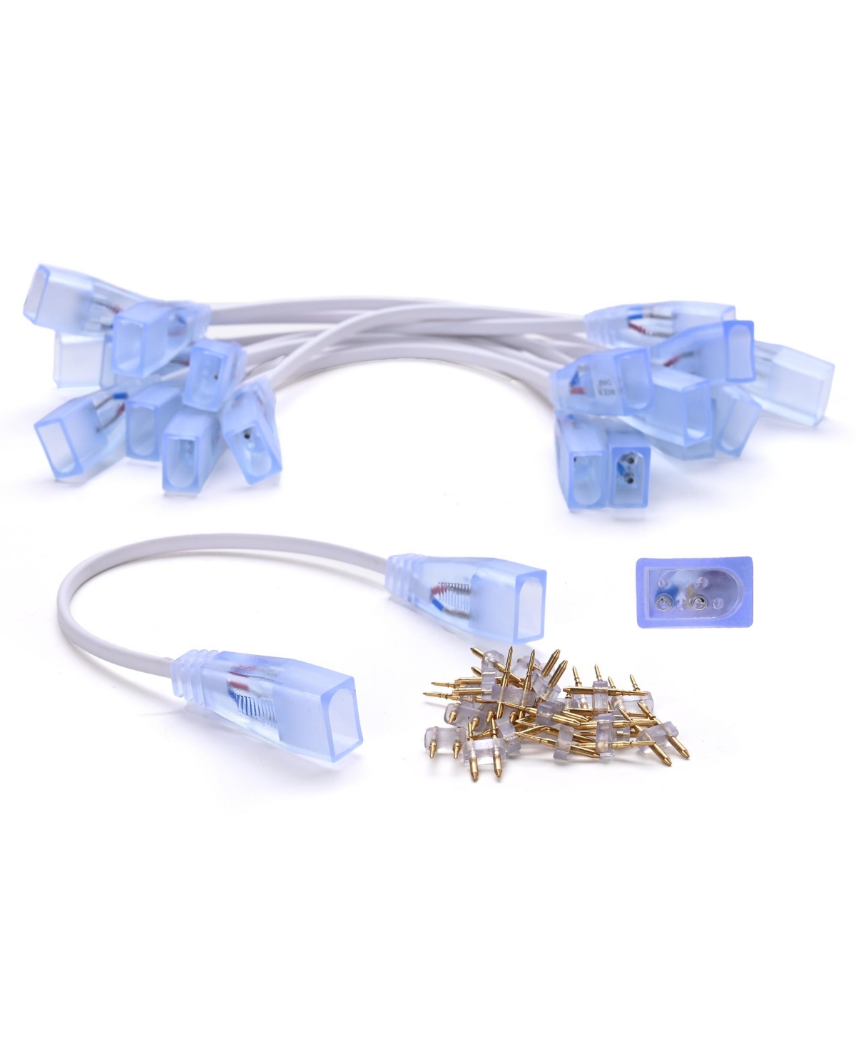 Set of 10 Extension Cord Cable Wire for Led Neon Rope Light with Pin - Natrual