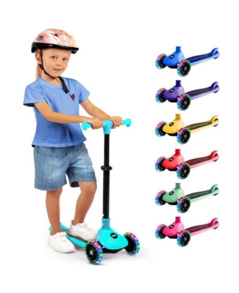 Детская игрушка SereneLife 3-Wheel Foldable Scooter with LED Wheel Lights, Kids Scooter, Ages 3+, цвет: Синий