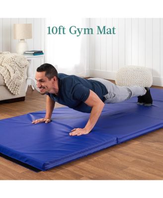 10ftx4ftx2in Folding Gym Mat 4-Panel w/ Carrying Handles & Folding Balance Beam