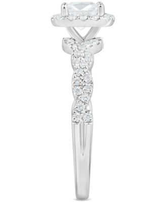 Diamond Cushion Halo Braided Shank Engagement Ring (1-1/3 ct. t.w.) in 14k White Gold