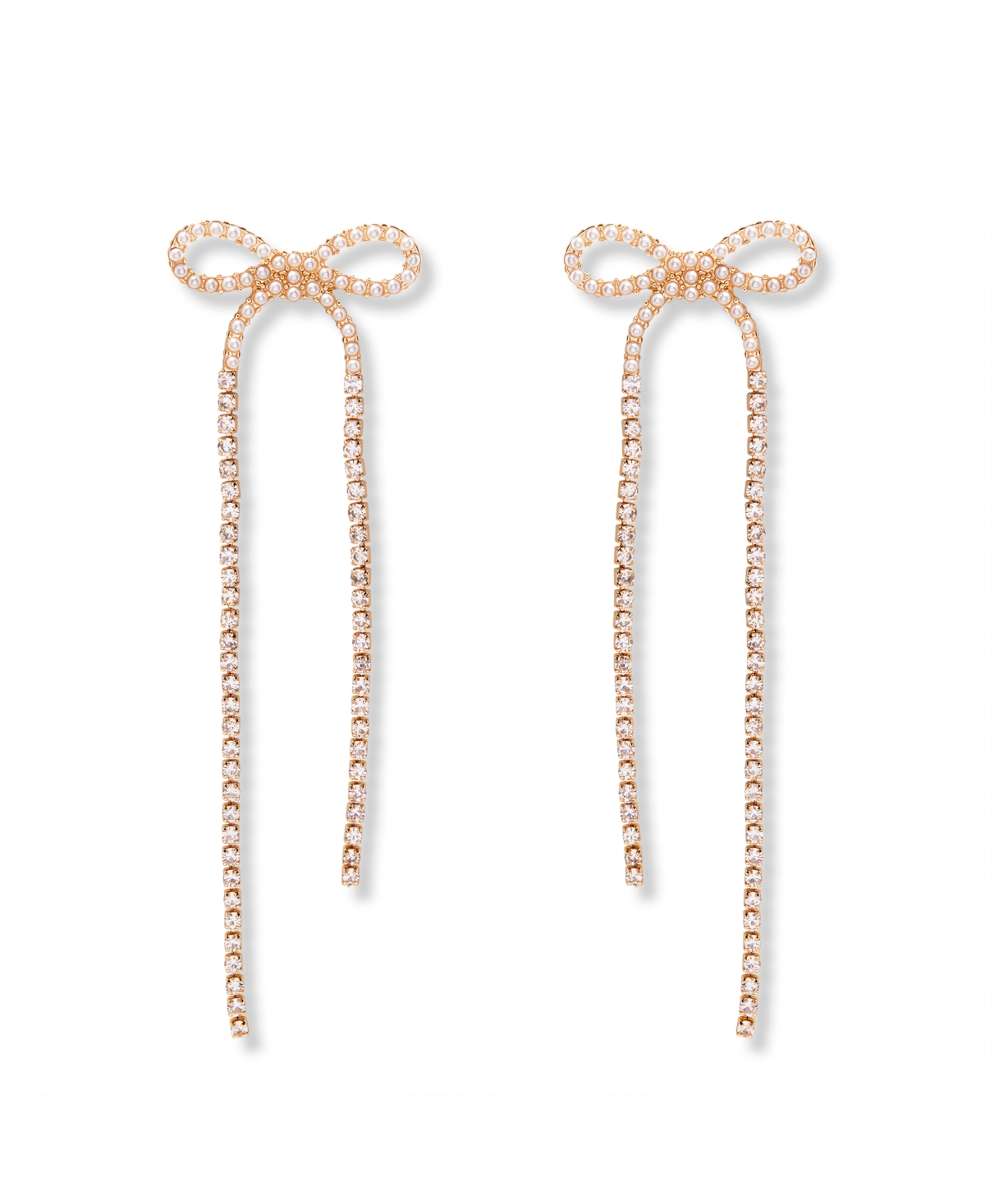 Adeline Gold Plated Bow Statement Earrings - Gold