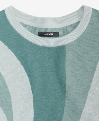 Men's Short-Sleeve Abstract Pattern Crewneck Sweater, Macy's Exclusive