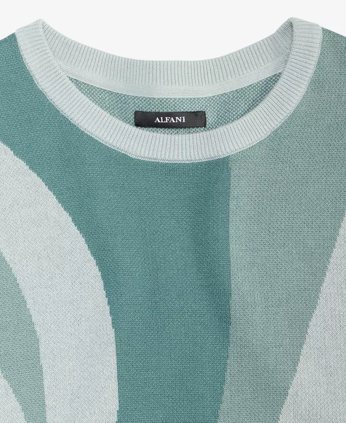 Men's Short-Sleeve Abstract Pattern Crewneck Sweater - thumbnail 2