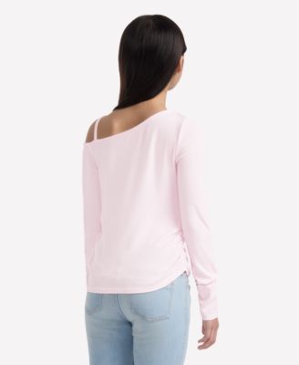 Girls Asymmetrical Ruched Long Sleeve T-Shirt