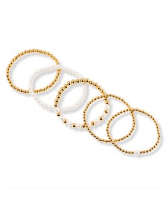 Gold Plated Makenna Cultivated Pearl Bracelet Set