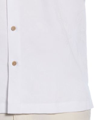 Men's Palm Print Short-Sleeve Button-Down Shirt