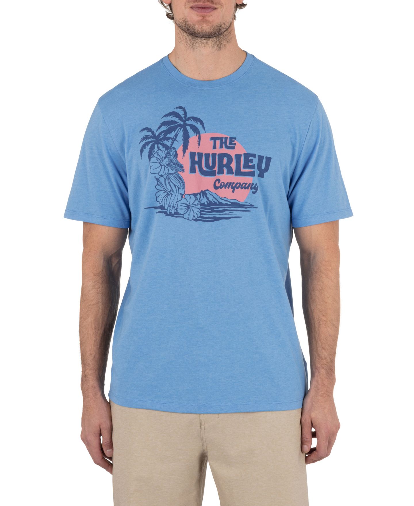 Мужская футболка Hurley Hula Hula Short Sleeve, цвет: Меланжевый — фото 1