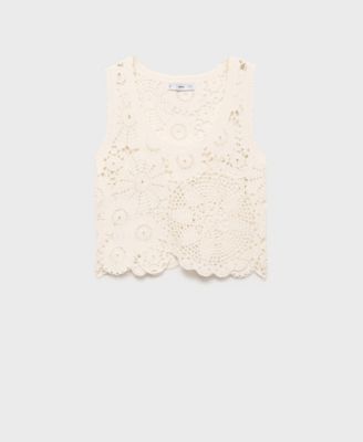 Women's Flowers Crochet Top