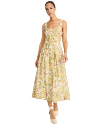 Women's Printed Empire-Waist Midi Dress
