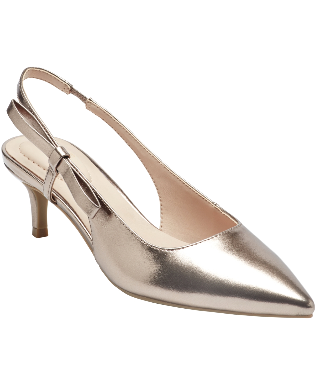 Bandolino Women's Alilac Bow Slingback Kitten Heel Pumps In Neutral