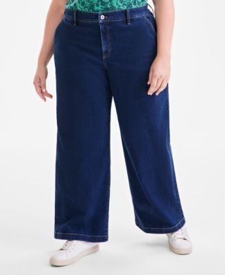 Plus Size High Rise Wide-Leg Jeans, Macy's Exclusive