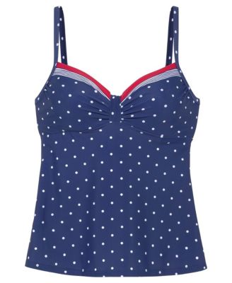 Women's Striped Polka Dot Tankini Swimsuit Top
