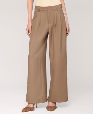 Avec Les Filles - Women's High Rise Side-Stripe Pleat-Front Pants