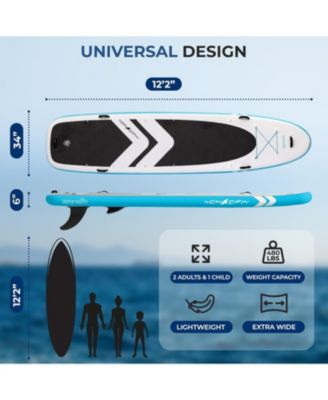 Free-Flow Stand-Up Paddle-Board - Woven Drop-Stitch and Double Layer Side Inflatable SUP with Double-Action Hand Pump, 3-Shaft Aluminum Paddle, Leash, Seat, Fin, Repair Kit and Backpack (Black)