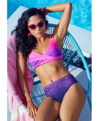 Women's Printed Mid Rise Bikini Swimsuit Bottom