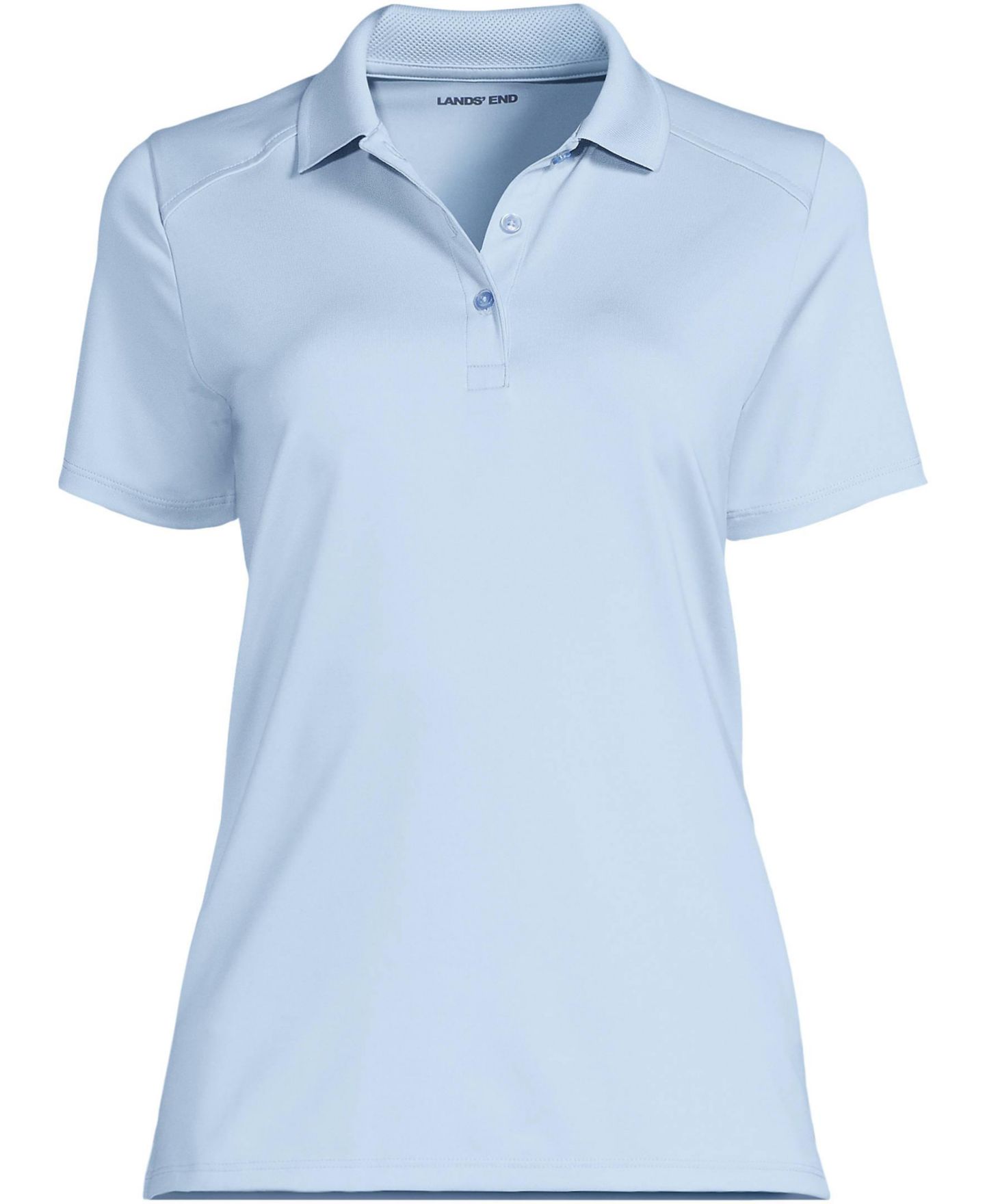 Женское поло Lands' End Short Sleeve Feminine Fit Rapid Dry Polo, цвет: Синий — фото 3