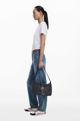 Women's Medium bag with flower appliques