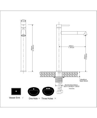 Single Hole Single Handle Bathroom Vessel Sink Faucet With Supply Hose in Black Gold