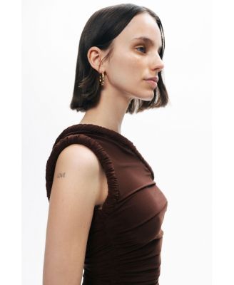 Women's Twist Detail One-Sleeve Maxi Dress