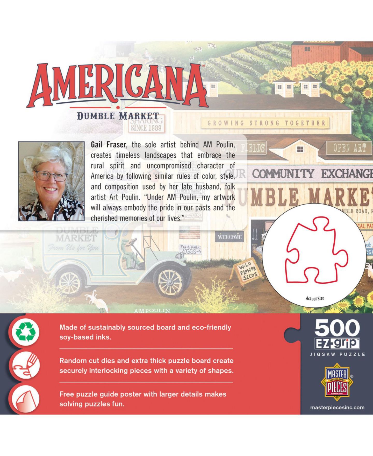 Детская игрушка MasterPieces Puzzles Americana - Dumble Market 500 Piece EZ Grip Jigsaw Puzzle — фото 2